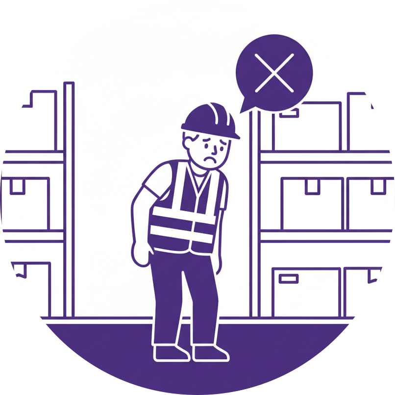 Young warehouse worker with no support system, no one to turn to when problems arise